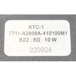 KIT DE BOCINAS ( 2 PZ ) / NUMERO DE PARTE 7711-A2808A-410100N1 / 7711-A2808A-410100M1 /KTC-1 / B22 : 8Ω 10W / MODELO SI50URF